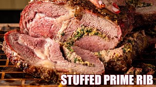 Ultimate Smoked Prime Rib Stuffed With Garlic & Herb Perfection