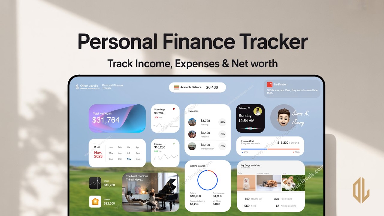 Personal Budget in Excel - Net Worth Tracker Animated #otherlevels