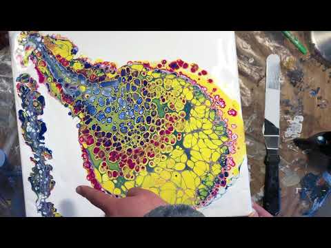 Acrylic pouring primary colors