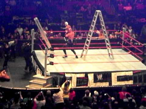 Rey Mysterio Thrown On Ladder By Kane @ TLC 12/19/10