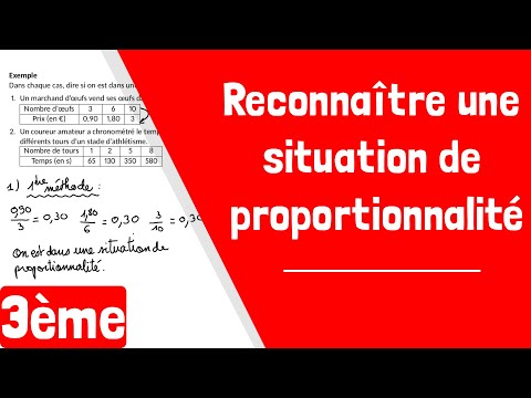 Comment reconnaître une situation de proportionnalité ?
