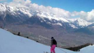 preview picture of video 'Amy Woodburn Skiing Les Collons 2009'