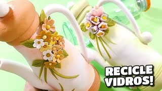 RECICLE VIDROS DESCARTADOS CRIANDO LINDOS UTILITÁRIOS EM BISCUIT.
