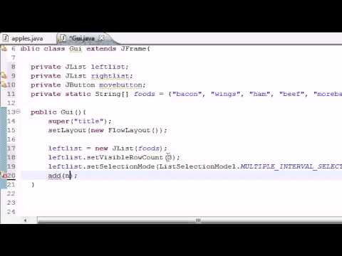 Java Video Tutorial Part 72 Multiple Selection List