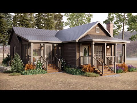 36'x39' (11x12m) Fabulous Small House with 2 Bedrooms & Sunroom | Perfect and Cozy!