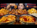 SPICY MUTTON FAT CURRY AND SPICY MUTTON NALLI CURRY WITH CHICKEN BIRYANI AND EGG BIRYANI MUKBANG