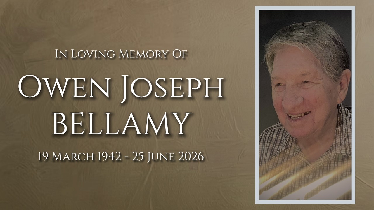Memorial service livestream thumbnail for Owen Joseph Bellamy