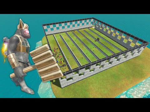 ALL DINO ARBS ESCAPE FROM FLYING GHOR HAMMER - Animal Revolt Battle Simulator