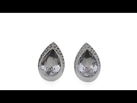 Nicky Butler Clear Quartz Hammered Earrings