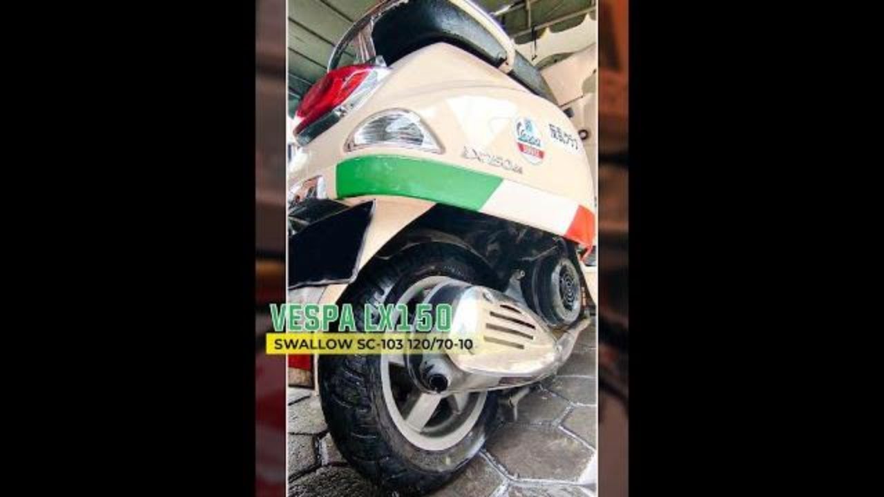 Vespa LX150 x Ban belakang tipe Swallow SC-103 dengan ukuran 120/70-10🛵🔥