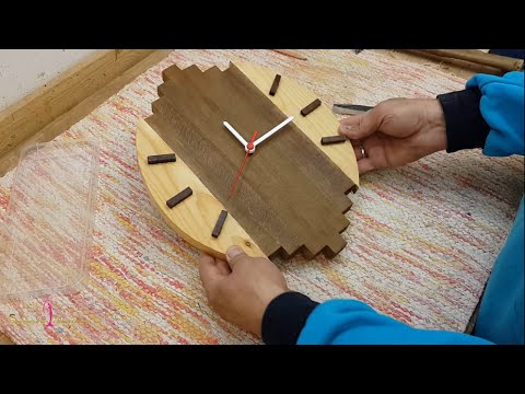 Quartz analog handicraft wooden wall clock chenai