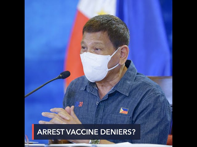 Duterte threatens to arrest people who refuse getting vaccinated