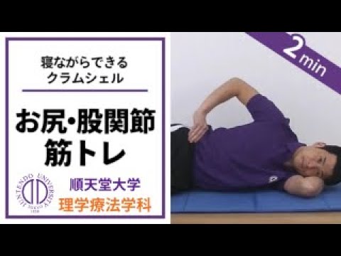 医学科 【おしりの筋トレ】理学療法士が教える 寝ながらできるお尻・股関節のトレーニング（クラムシェルエクササイズ）