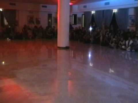  Eugenia Parilla  and  Ezequiel Farfaro  are  dancing  to  a  tango