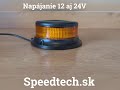 LED maják oranžový 12/24V - 18x 1W LED na magnet ECE R65/R10 (ø112 x 46 mm) - Video Youtube