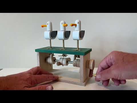 VIGILANT SEAGULLS - Wooden Automaton by BANOFALK of OTLEY