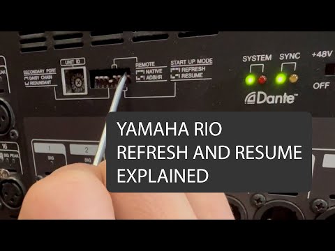 YAMAHA RIO REFRESH AND RESUME EXPLAINED