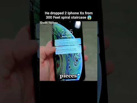 He dropped 2 iphone XS from 300 feet spiral staircase 😱