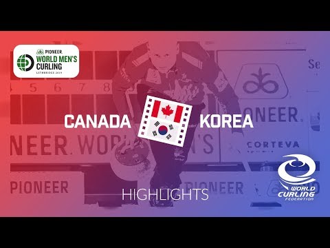 HIGHLIGHTS: Canada v Korea - round robin - Pioneer Hi-Bred World Men's Curling Championship 2019