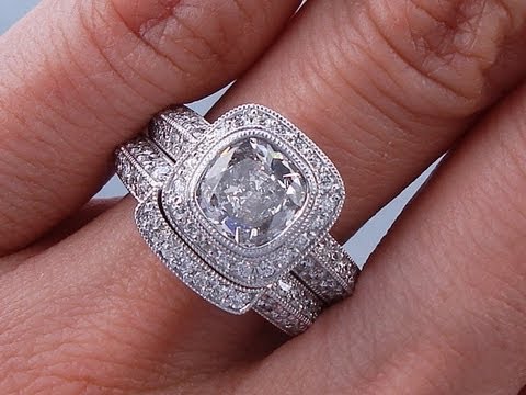 1.84 ctw Cushion Cut G SI2 Diamond Engagement Ring - BigDiamondsUSA