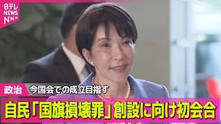 【政治】自民党「国旗損壊罪」創設に向け初会合 / “省庁横断型”タスクフォースを設置　中東情勢受け重要物資の確保へ── 政治ニュースまとめ （日テレNEWS LIVE）