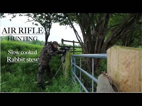 U.K BUSHCRAFT AIR RIFLE SURVIVAL PART 2. Rabbit Stew in the slow cooker