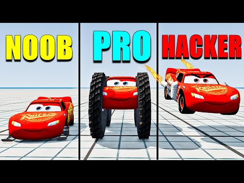 Lightning Mcqueen Noob VS Pro VS Hacker VS Down of Death #7 - which is best???