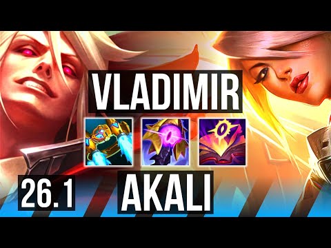 VLADIMIR vs AKALI (MID) | 54K damage | KR Master | 26.1