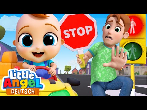 ROT heisst stehn und GRÜN heisst gehn | Sicher im Verkehr | Little Angel Deutsch – Kinderlieder