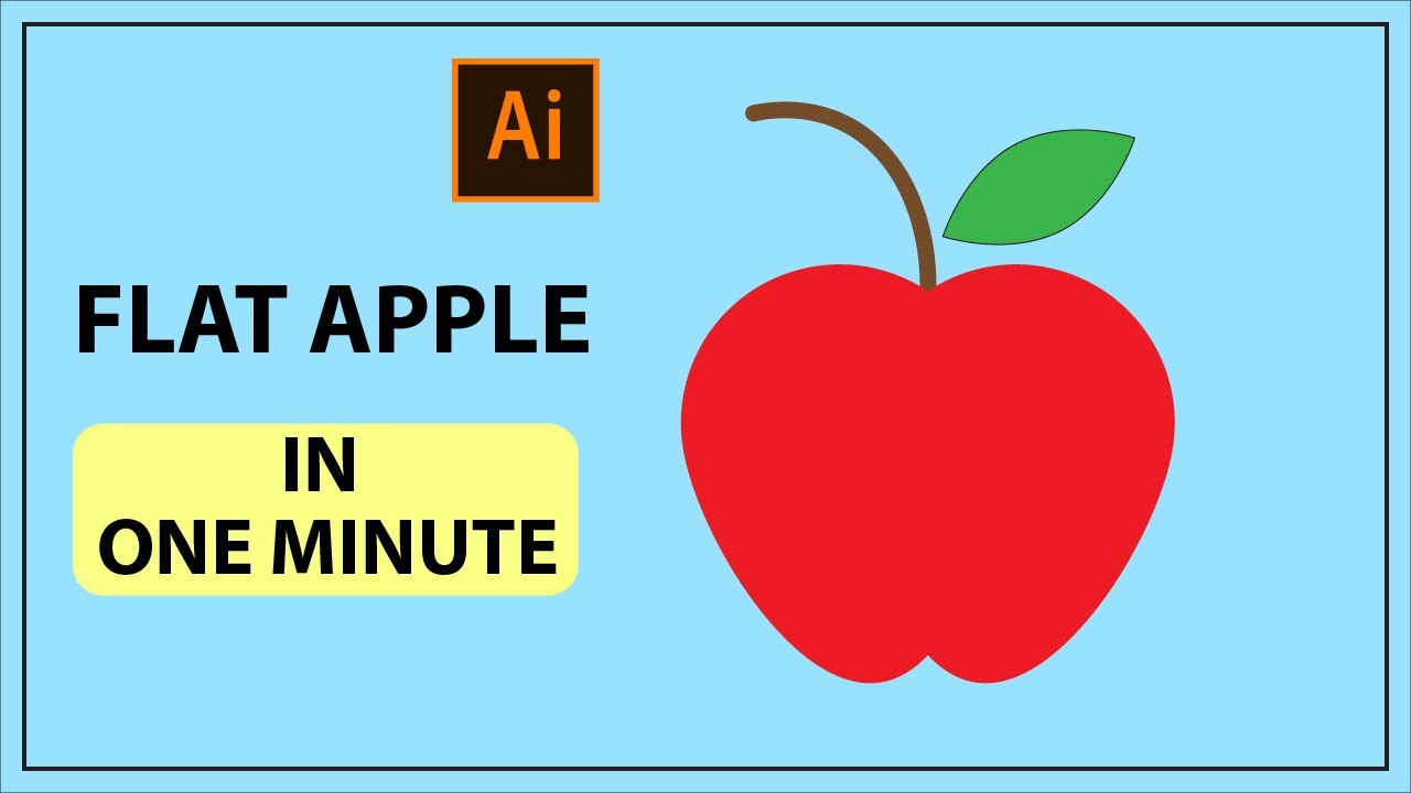 How to Create Flat Apple Design in Adobe Illustrator #Shorts