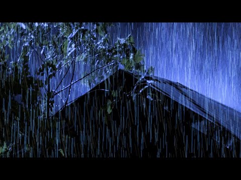 FASTEST Sleep with Heavy Rain on Roof + 3Hz - Night Thunderstorm for Insomnia, Study, Relax