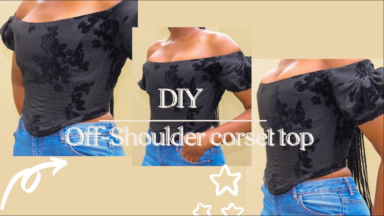 Watch video DIY- off shoulder corset top (patterns included) #beginnerfriendly #sewingtutorial Now DIY- off shoulder corset top (patterns included) #beginnerfriendly #sewingtutorial