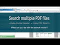 Search multiple PDF files using Acrobat Reader and Easy PDF Search -  feature comparison