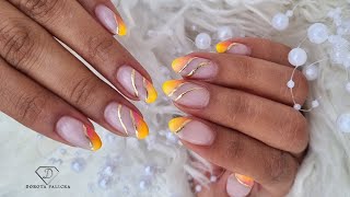 Quick and easy ombre tip nails  for my client. One layer gel rebalance step by step for quick nails.