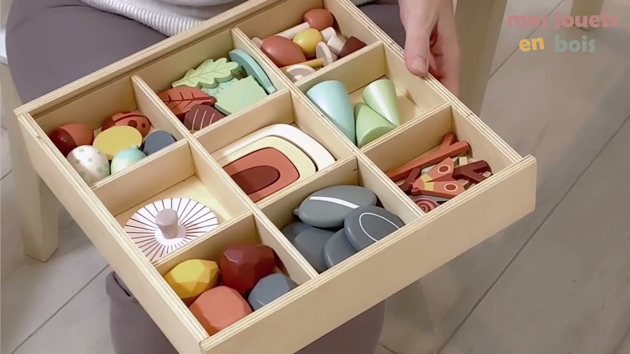 Coffret à empiler en bois pour enfant - Petits trésors de la forêt