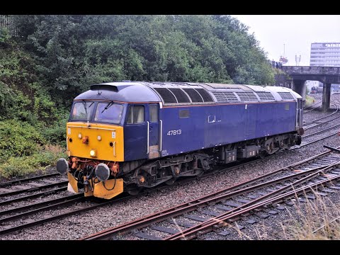 CLASS 47/8 47813 LEAVES PLYMOUTH WORKING THE 0Z34 1828 PLYMOUTH -TAUNTON LIGHT ENGINE MOVE 11-7-21