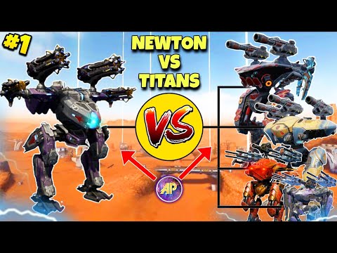 🔥 NEWTON VS EVERY TITAN PART 1 NO ABILITIES BASIC DAMAGE COMPARISON || WAR ROBOTS WR ||