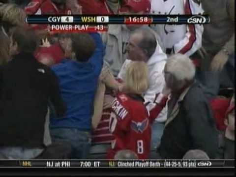 Fat Caps fan gets hit by puck