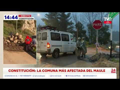 Constitución la comuna más afectada por sistema frontal | 24 Horas TVN - Red Maule