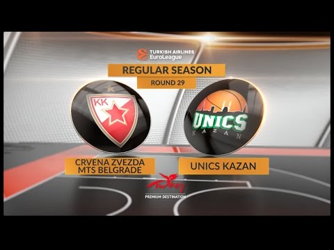 EuroLeague Highlights RS Round 29: Crvena Zvezda mts Belgrade 83-65 Unics Kazan
