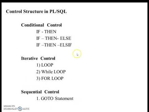 Pl Sql Control Structures