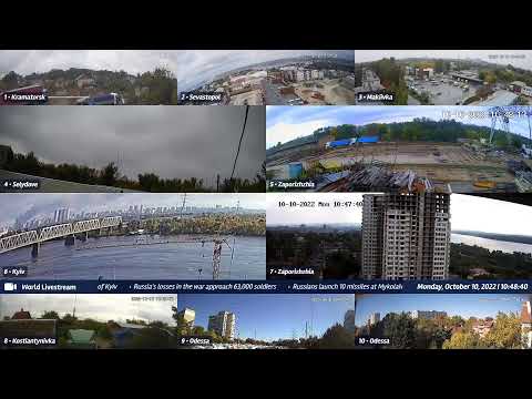 Live views from Ukraine 10/9/2022 B - Kramatorsk, Kharkiv, Zaporizhzhia and other cities