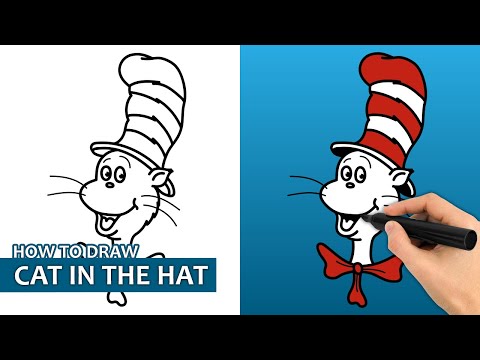 YouTube video about: How to draw cat in the hat easy?