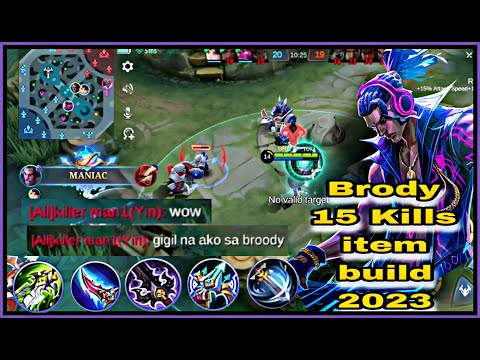 15 kills Unstoppable brody gold lane build [ brody best build 2023 ]  #mlbb #brodymlbb