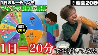マイクラの世界と同じ時間軸で1日生活してみた結果...