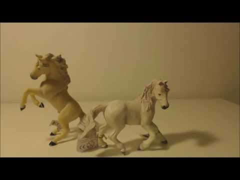 Papo White Reared Up Horse and White Camargue Horse