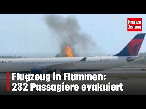 Flugzeug in Flammen: 282 Passagiere evakuiert | krone.tv NEWS