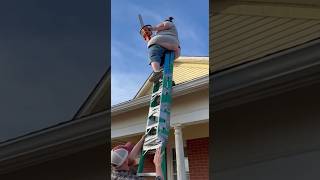 Chainsaw on a duct tape ladder gone wrong #fail #safety