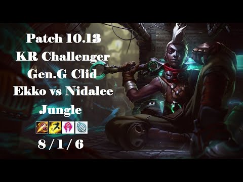 Gen.G Clid - Ekko Jungle vs Nidalee - KR Challenger 1247 LP - Patch 10.13