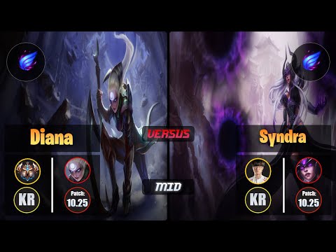 Challenger DIANA [Phase Rush] (Mid) VS Faker SYNDRA - Challenger KR Patch 10.25